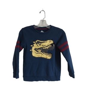 TRex Dinosaur Flip Sequin Blue Shirt Size 7